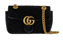 GG Marmont Bag, Velvet, Black, 467891, DB, 2*